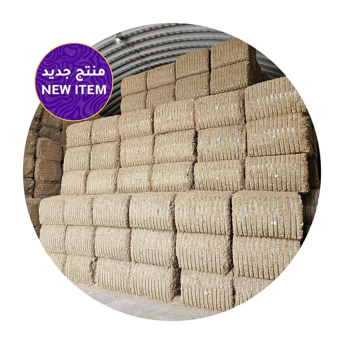 Wrapped corn silage bales from Romania stacked in a warehouse